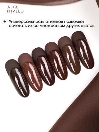 ALTA NIVELO   #300 ГОРЬКИЙ ШОКОЛАД   10мл   Гель-лак