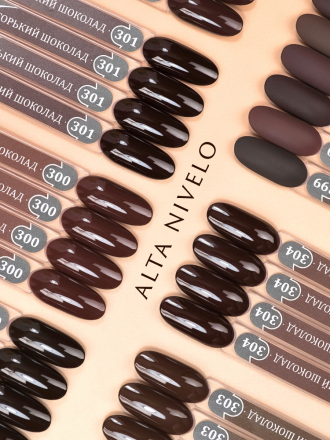 ALTA NIVELO   #304 ГОРЬКИЙ ШОКОЛАД   10мл   Гель-лак