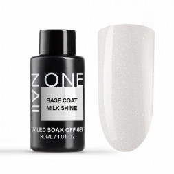 ONE NAIL   Base MILK SHINE   30мл (бутылка)   База камуфлирующая эластичная с шиммером  (легкие в снятии)