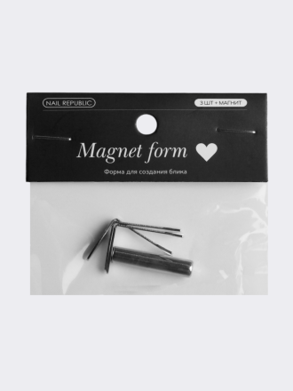 NAIL REPUBLIC   СЕРДЕЧКО   Форма для создания блика кошачий глаз  (3 шт. + магнит)